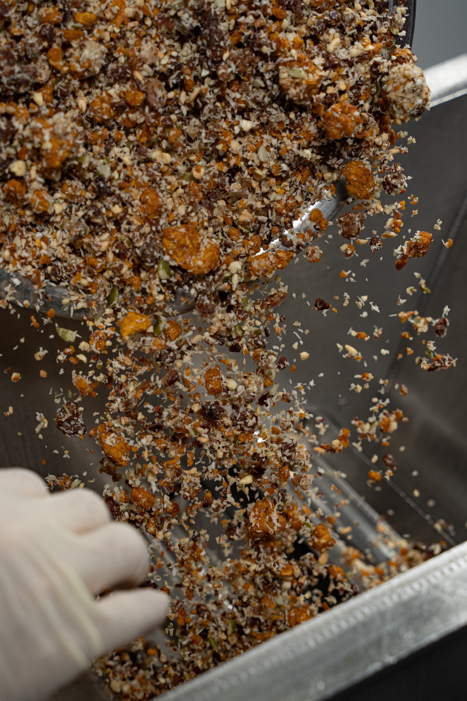 Close-up of Lecka bar texture showing real fruit and nut pieces