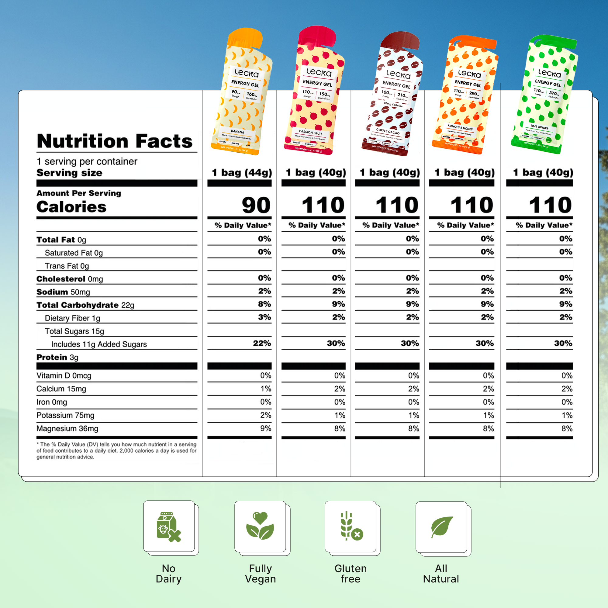 Energy Gel - Variety Pack (5 Flavors)