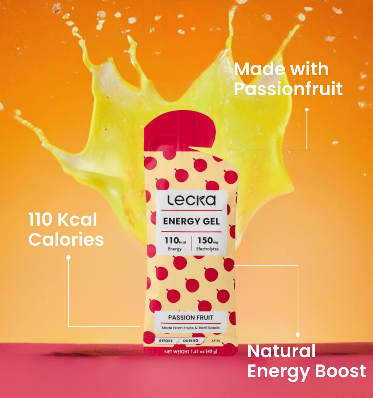Energy Gel - Passion Fruit - Lecka Nutrition - Energy Gel