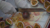 cutting the passion fruit for the gel